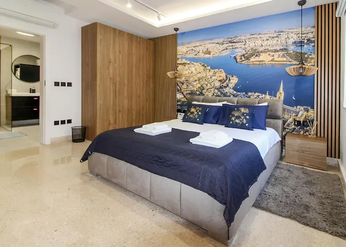 アパート Designer 60 Seconds To The Free Parking Saint Julian's